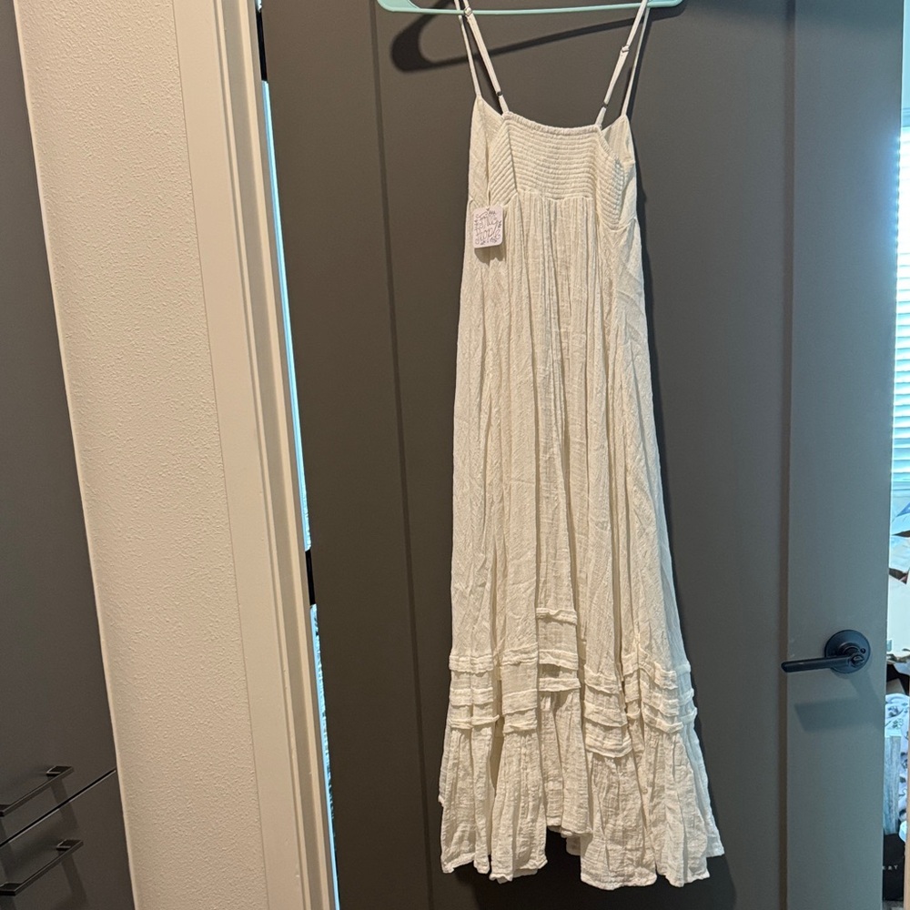 NEW White Free People Maxi Dress with Spaghetti Straps - Picture 4 of 4